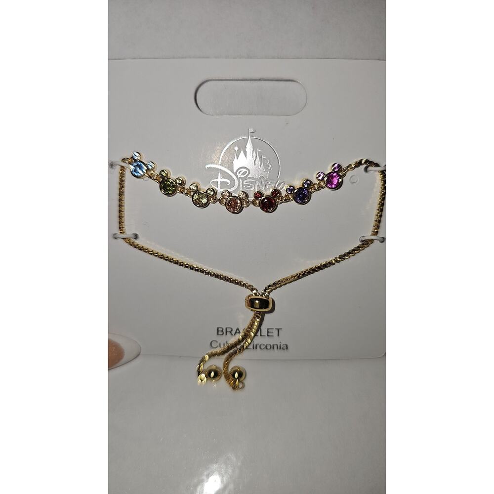 Mickey Mouse Goldtone Slider Bracelet - Picture 2 of 2